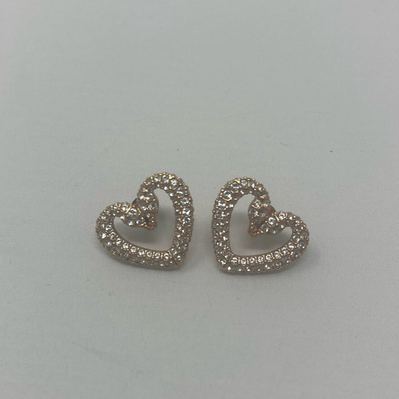 $185 MRSP | Swarovski - Una Stud Heart Crystal Earrings | Rose Gold - Picture 5 of 9